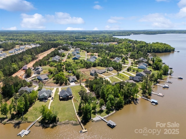 10270 Lakeshore Dr, Lancaster, SC 29720 - drone / aerial view with a water view, a residential view, and a wooded view
