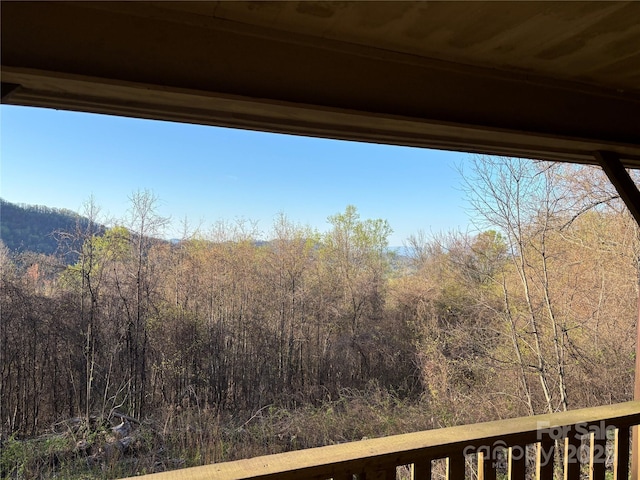 balcony with a view of trees