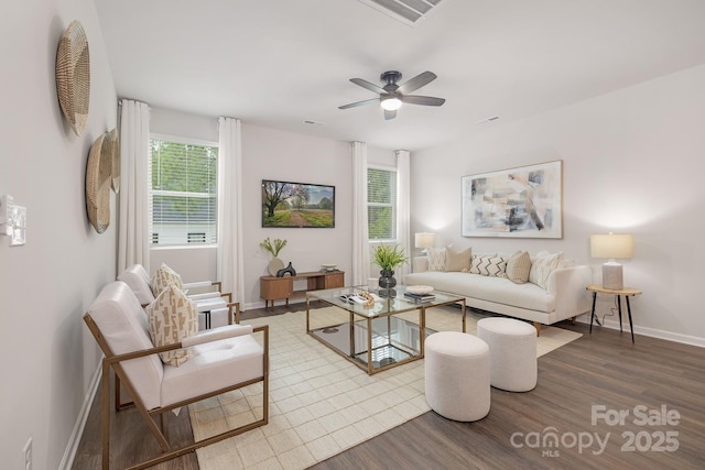 700 Sunset Pointe Dr, Salisbury, NC 28146 - living area with wood finished floors and ceiling fan