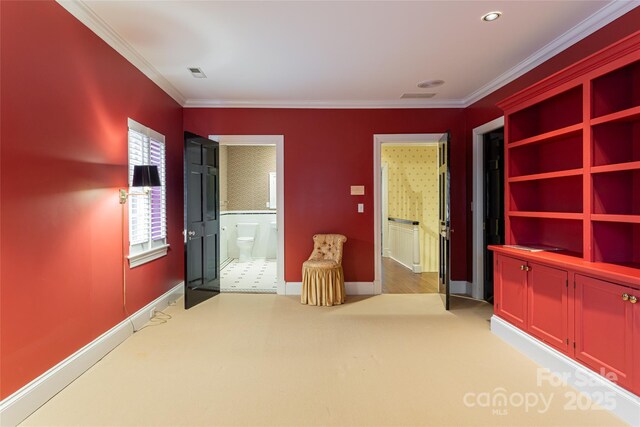 31 Busbee Rd, Asheville, NC 28803 - interior space featuring ornamental molding, visible vents, and baseboards