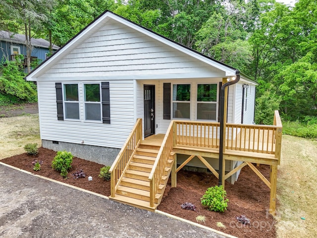 15 Border St, Black Mountain, NC 28711 - bungalow featuring crawl space, stairs, and a porch