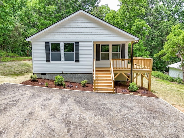 15 Border St, Black Mountain, NC 28711 - view of front of home featuring crawl space, stairs, and driveway