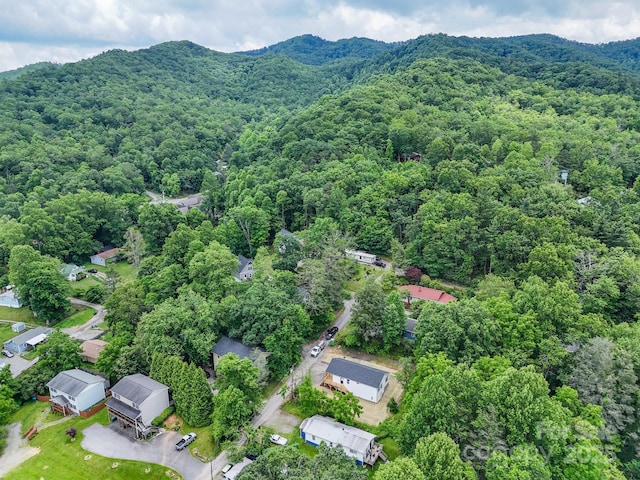 15 Border St, Black Mountain, NC 28711 - aerial view of property's location featuring a heavily wooded area and a mountain backdrop
