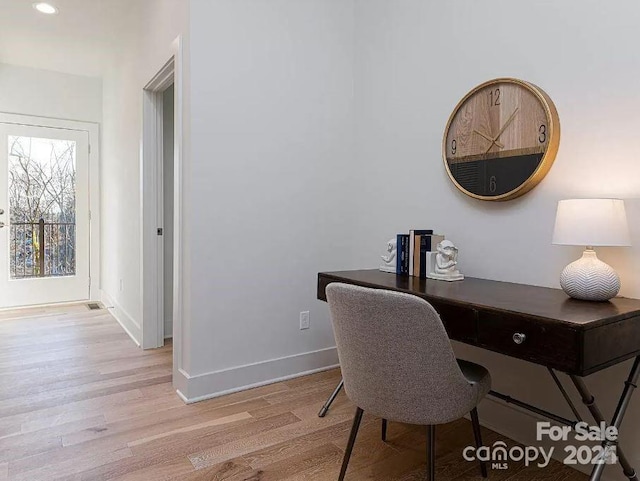 15 Macallan Ln Unit 21, Asheville, NC 28805 - office area with baseboards, recessed lighting, and light wood finished floors