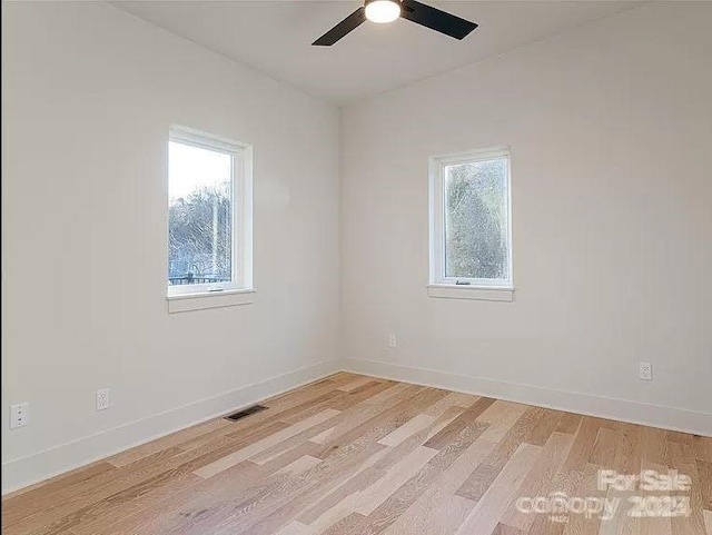 15 Macallan Ln Unit 21, Asheville, NC 28805 - empty room featuring baseboards, visible vents, light wood-style floors, and ceiling fan