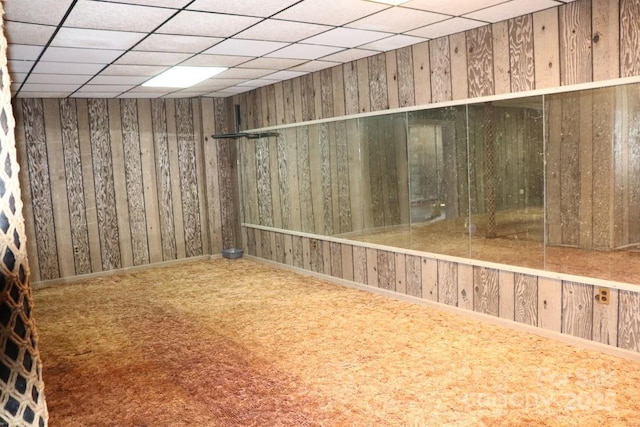 2610 Indian Grave Rd, Lenoir, NC 28645 - below grade area featuring carpet flooring and a paneled ceiling