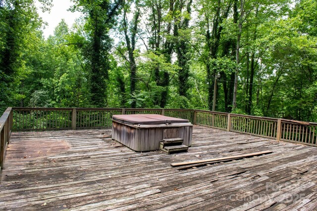 2610 Indian Grave Rd, Lenoir, NC 28645 - wooden deck featuring a hot tub