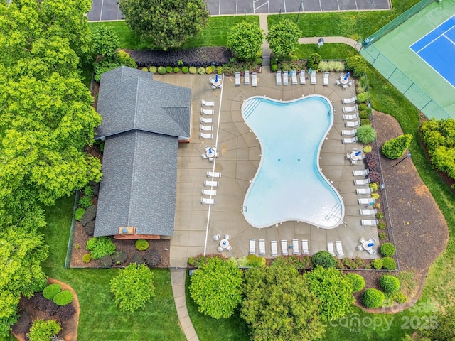 1102 High Brook Dr, Waxhaw, NC 28173 - drone / aerial view of a pool area