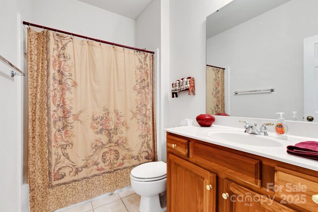1102 High Brook Dr, Waxhaw, NC 28173 - full bathroom with vanity, tile patterned flooring, and shower / bath combo