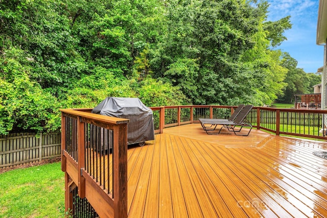 1102 High Brook Dr, Waxhaw, NC 28173 - wooden deck featuring a grill and outdoor dining area