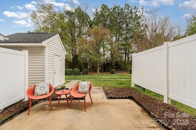 1720 Chamberside Dr, Rock Hill, SC 29730 - view of patio / terrace featuring an outbuilding, fence, and a storage unit