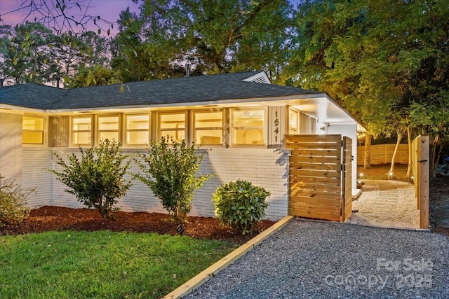 exterior space with fence
