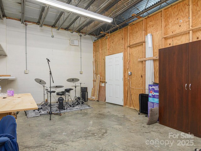 102 Galloway Dr, Asheville, NC 28803 - garage featuring concrete block wall