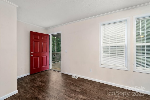 61 Evelyn Acres Dr, Asheville, NC 28806 - entryway featuring dark wood finished floors and ornamental molding