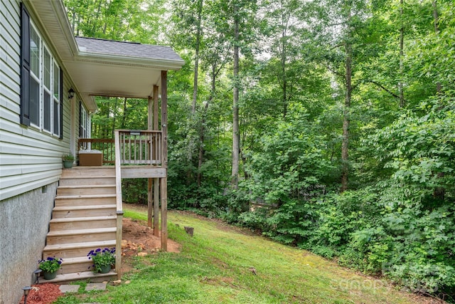 61 Evelyn Acres Dr, Asheville, NC 28806 - view of yard featuring stairs and a view of trees