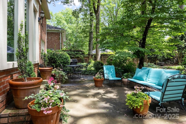 5510 Sardis Rd, Charlotte, NC 28270 - view of patio featuring an outdoor hangout area and outdoor dining area