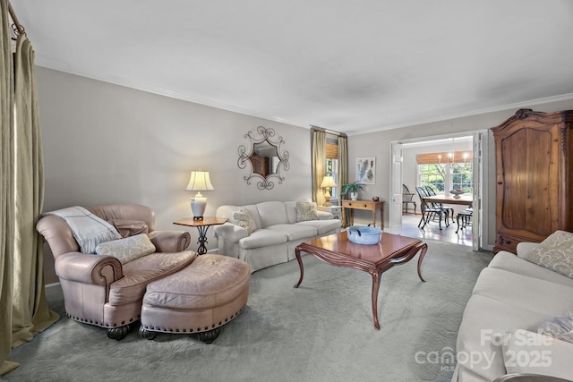 5510 Sardis Rd, Charlotte, NC 28270 - living area featuring crown molding and carpet flooring