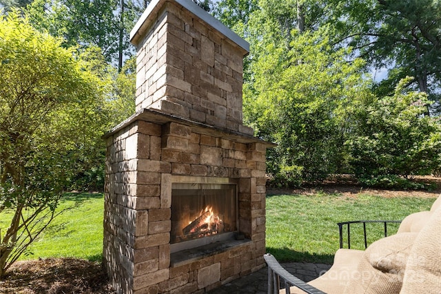 5706 Sardis Hall Ct, Charlotte, NC 28270 - view of outbuilding with an outdoor stone fireplace