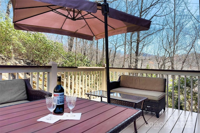 2245 Mckenzie Way N Unit 754, Old Fort, NC 28762 - wooden terrace with an outdoor hangout area