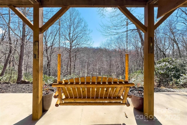 2245 Mckenzie Way N Unit 754, Old Fort, NC 28762 - view of patio / terrace with a view of trees