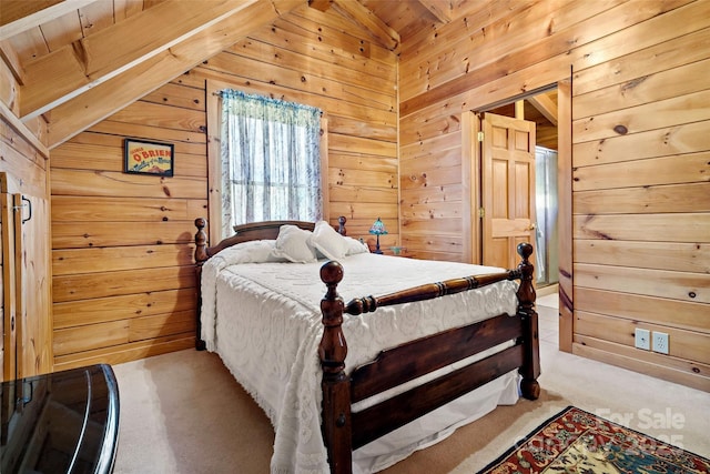 2245 Mckenzie Way N Unit 754, Old Fort, NC 28762 - bedroom with wood walls, carpet floors, and wooden ceiling