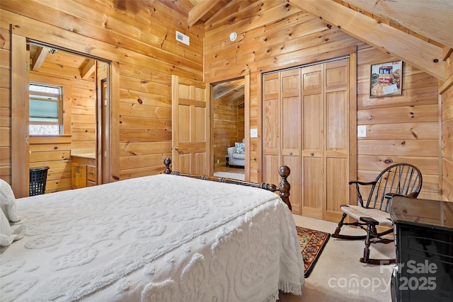 2245 Mckenzie Way N Unit 754, Old Fort, NC 28762 - carpeted bedroom featuring wooden walls