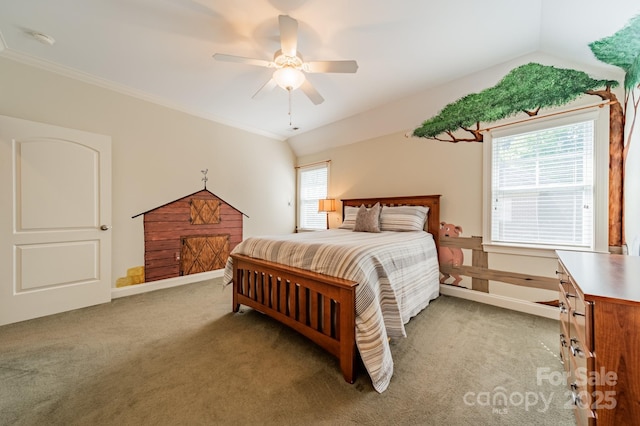 4599 Rustling Woods Dr, Denver, NC 28037 - bedroom featuring light colored carpet, multiple windows, a ceiling fan, and ornamental molding