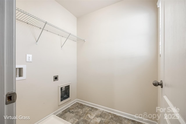 1929 Shorthorn St, Charlotte, NC 28213 - washroom featuring electric dryer hookup, hookup for a washing machine, baseboards, and laundry area