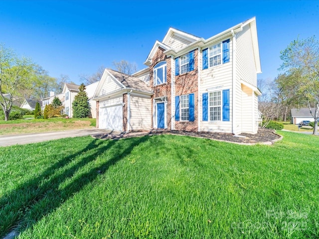14802 Rolling Sky Dr, Charlotte, NC 28273 - view of front of home with a front yard, concrete driveway, and a garage