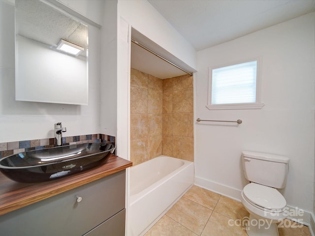 2300 Kennesaw Dr, Charlotte, NC 28216 - full bathroom with toilet, tile patterned floors, baseboards, and vanity