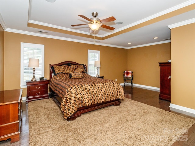 706 Springwood Dr Unit 14, Waxhaw, NC 28173 - bedroom featuring visible vents, baseboards, wood finished floors, and a raised ceiling