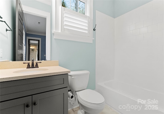 18420 Rosapenny Rd, Charlotte, NC 28278 - bathroom with toilet, vanity, and  shower combination