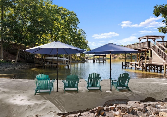 18420 Rosapenny Rd, Charlotte, NC 28278 - dock area with boat lift and a water view