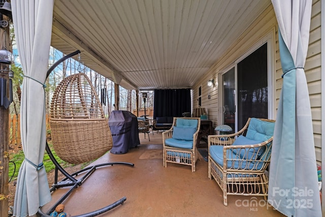 view of patio / terrace featuring outdoor lounge area and grilling area