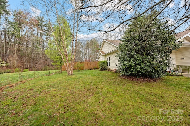 view of yard with fence
