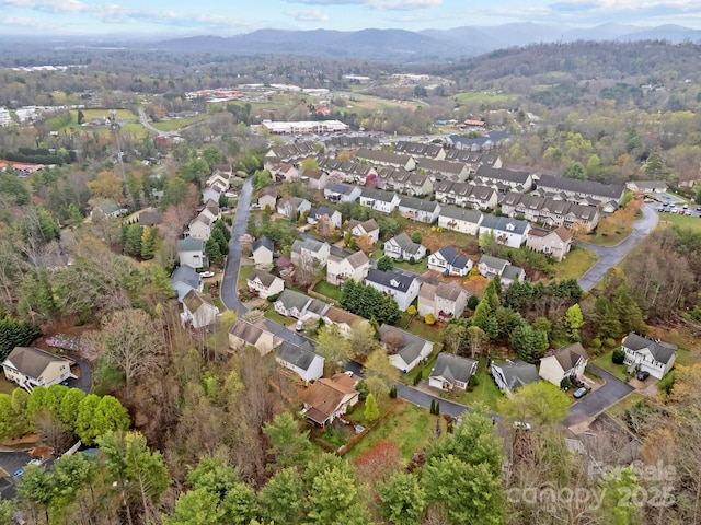bird's eye view with a mountain view and a residential view