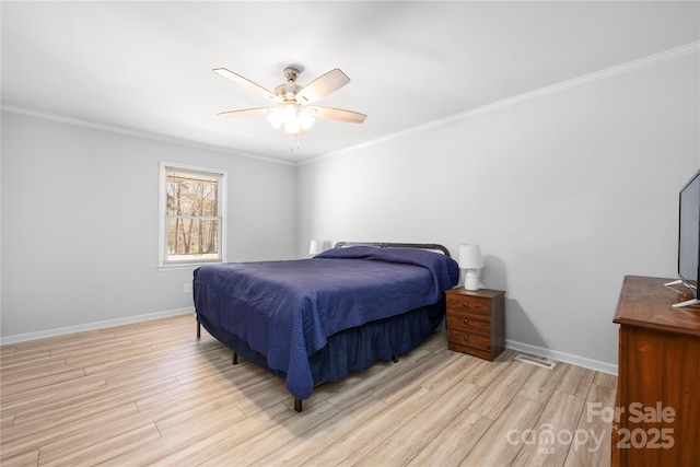 4487 Catawba Burris Rd, Denver, NC 28037 - bedroom with baseboards, ornamental molding, and light wood-style floors