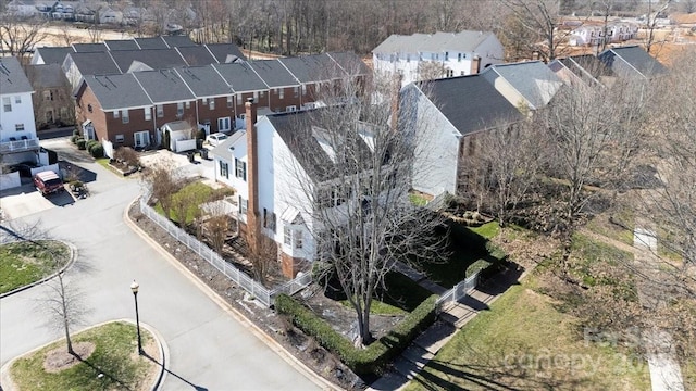 aerial view with a residential view
