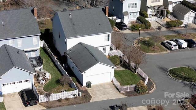 aerial view with a residential view