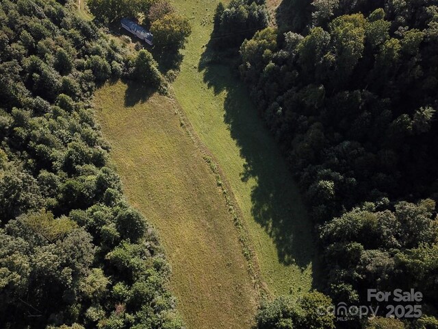 bird's eye view featuring a forest view