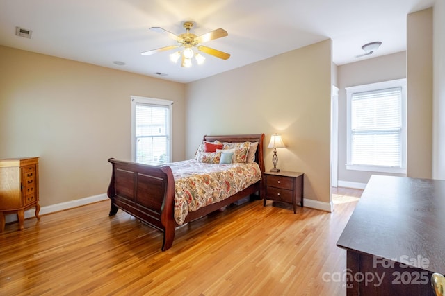 734 E 10th St, Charlotte, NC 28202 - bedroom featuring visible vents, light wood-style flooring, and baseboards