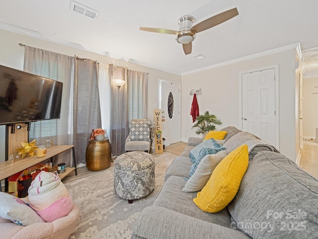 bedroom featuring crown molding, baseboards, and ceiling fan