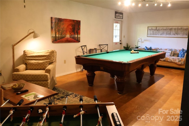 playroom with billiards table and baseboards