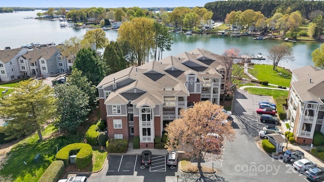 7844 Village Harbor Dr, Cornelius, NC 28031 - aerial view featuring a residential view and a water view