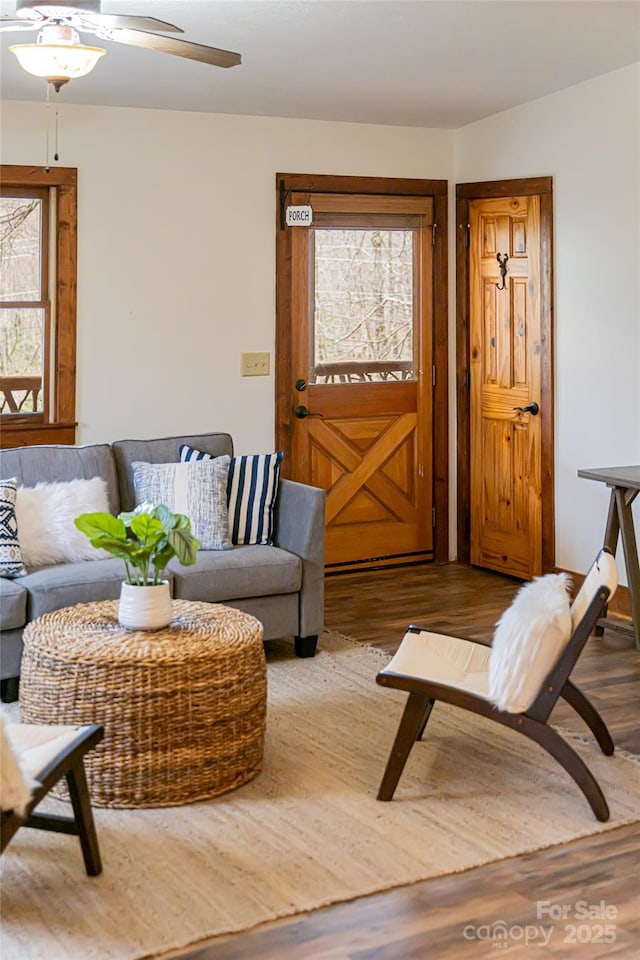 39 Antler Springs Way, Maggie Valley, NC 28751 - living room with healthy amount of natural light, wood finished floors, and a ceiling fan