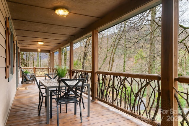39 Antler Springs Way, Maggie Valley, NC 28751 - wooden terrace with outdoor dining space