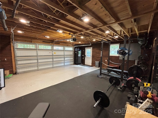5400 Glenham Dr, Charlotte, NC 28210 - workout area featuring a garage