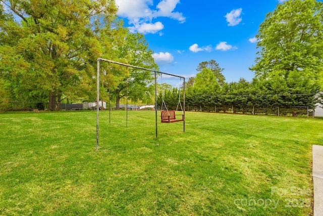 view of yard with fence