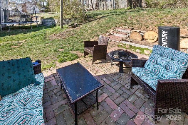 21 Hilldale Rd, Asheville, NC 28803 - view of patio / terrace with a fire pit and a trampoline