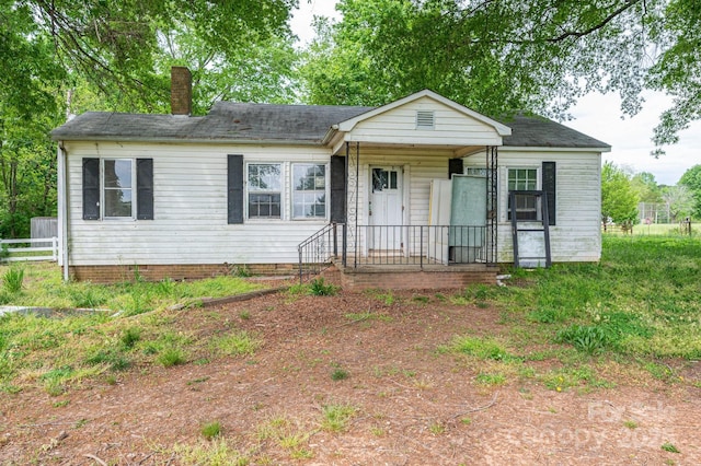 201 Lee Black Rd, Cherryville, NC 28021 - view of front facade featuring a chimney and crawl space